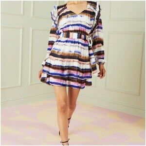 Marie Oliver Lawson silk tie-dye dress size Medium Boho Festival Fairycore